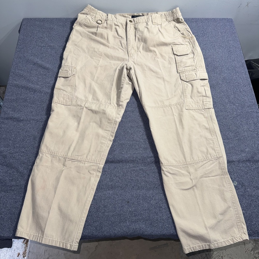 5.11 Tactical Cargo Pants Khaki Mens 40x32 Double Knee Cotton Canvas Utility